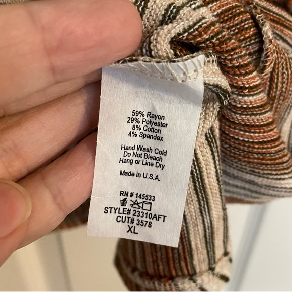 NWT Anthropologie W5 Multi-colored Striped Sleeveless Tie Front Knit Tank Top - Picture 5 of 8